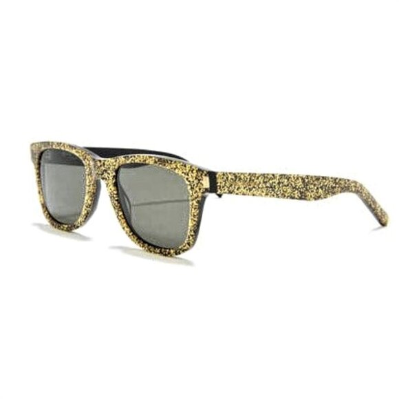 NWT Stunning Saint Laurent Gold Glitter 50mm Square Sunglasses - Picture 3 of 12